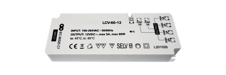 Adaptér LED 60W/12V, 5A, 6x mini LED konektor