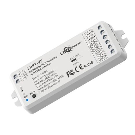 Prijímač RGB-W LED pásov/4 kanálový VP RF - 2,4 GHz 15A