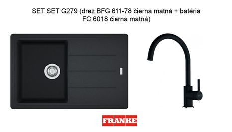 SET G279 (drez BFG 611-78 čierna matná + batéria FC 6018 čierna matná)