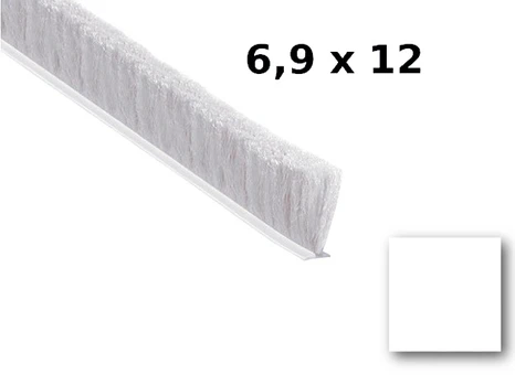 Štetina protiprachová 6,9x12 mm s lepidlom biela